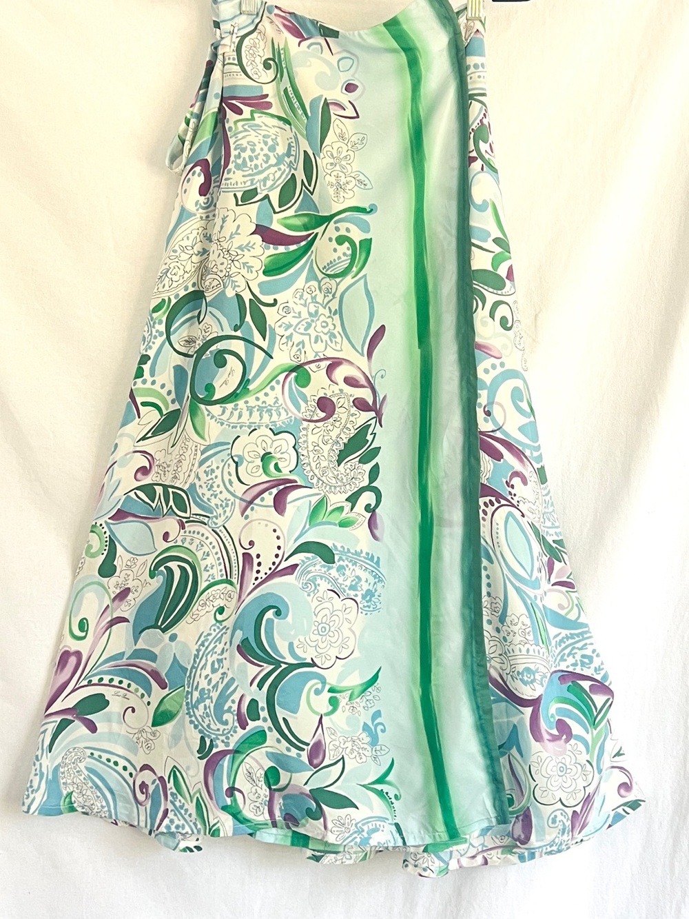 Loro Piana Luxurious Silk Maxi Wrap Skirt  Logo Print Made In Italy S/M Resort